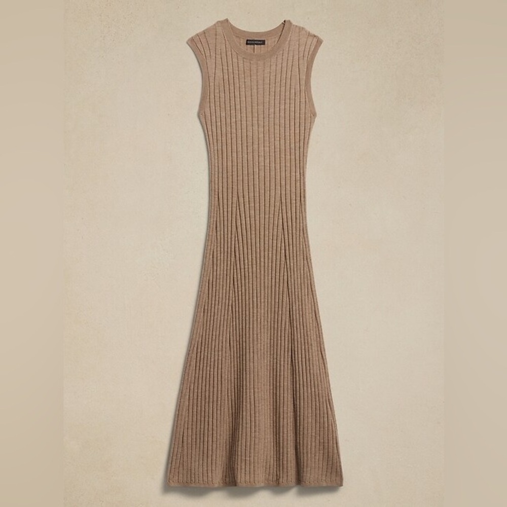 NWT! BANANA REPUBLIC CHESTNUT ANDIAMO MERINO SWEATER DRESS 🍇 - Picture 3 of 12